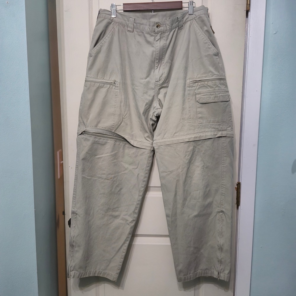 Guide Series Mens 40x32 Convertible Cargo Pants Khaki Tan Zip Off Hiking Outdoor